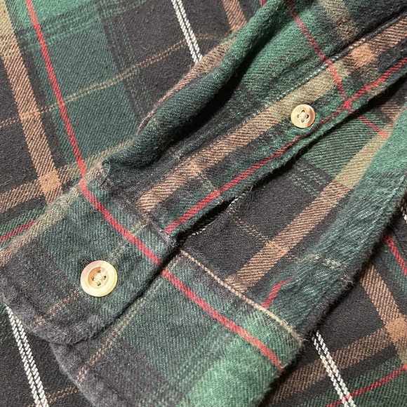 Red Head Brand green flannel plaid button up shirt. Men’s Size XLT - Picture 5 of 7